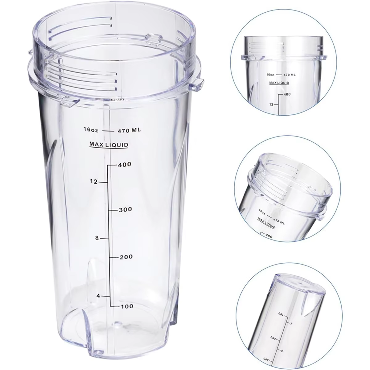 Mixeur Personnel Compact de 16Oz, Accessoire de Remplacement Standard pour Ninja QB3001SS, avec Vide