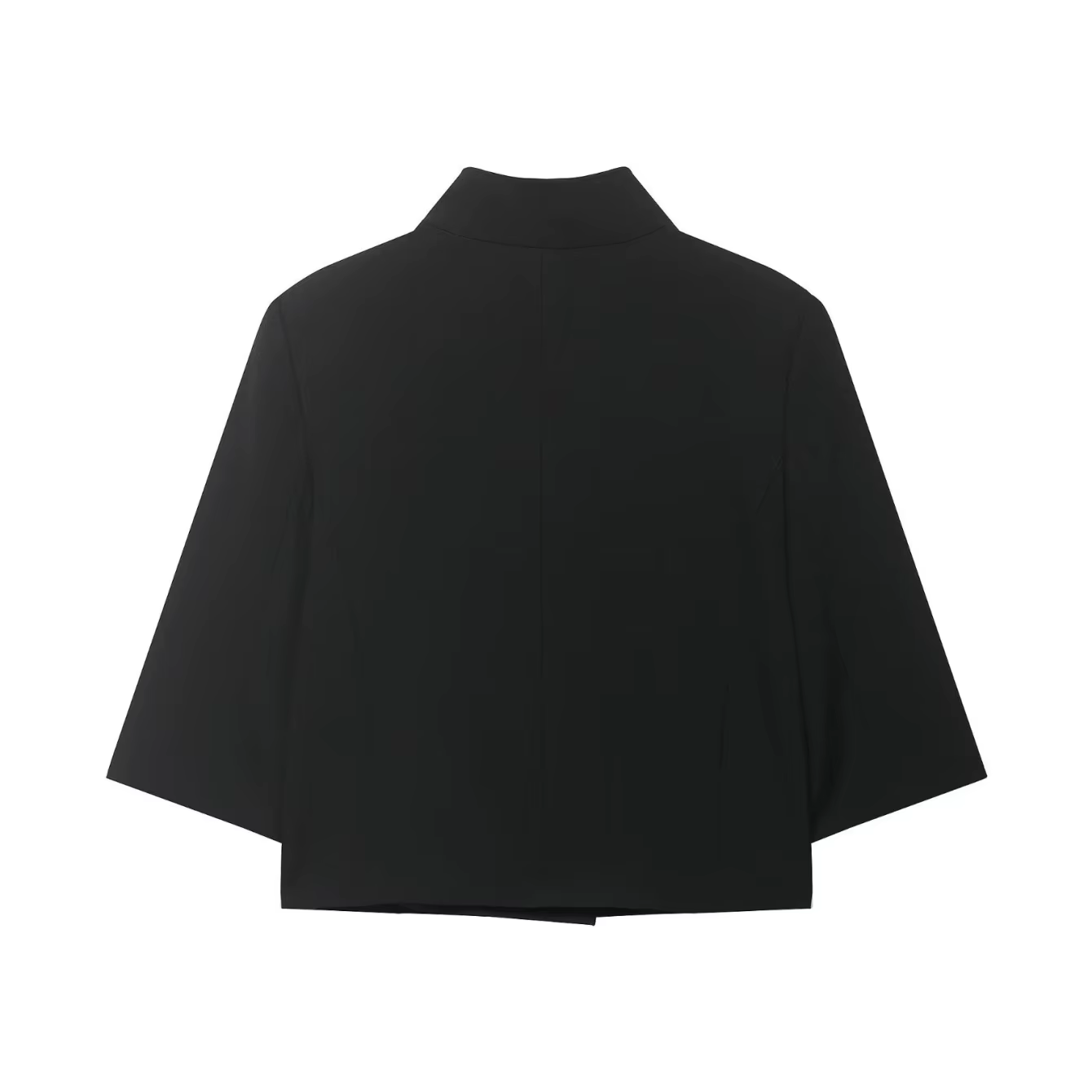 Blazer court noir pour femme, nouvelle collection printemps, manteau simple boutonnage avec épaulett