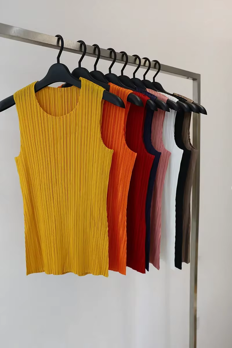 YUDX-T-shirt plissé à col rond pour femme, haut précieux, tempérament décontracté japonais, concepti
