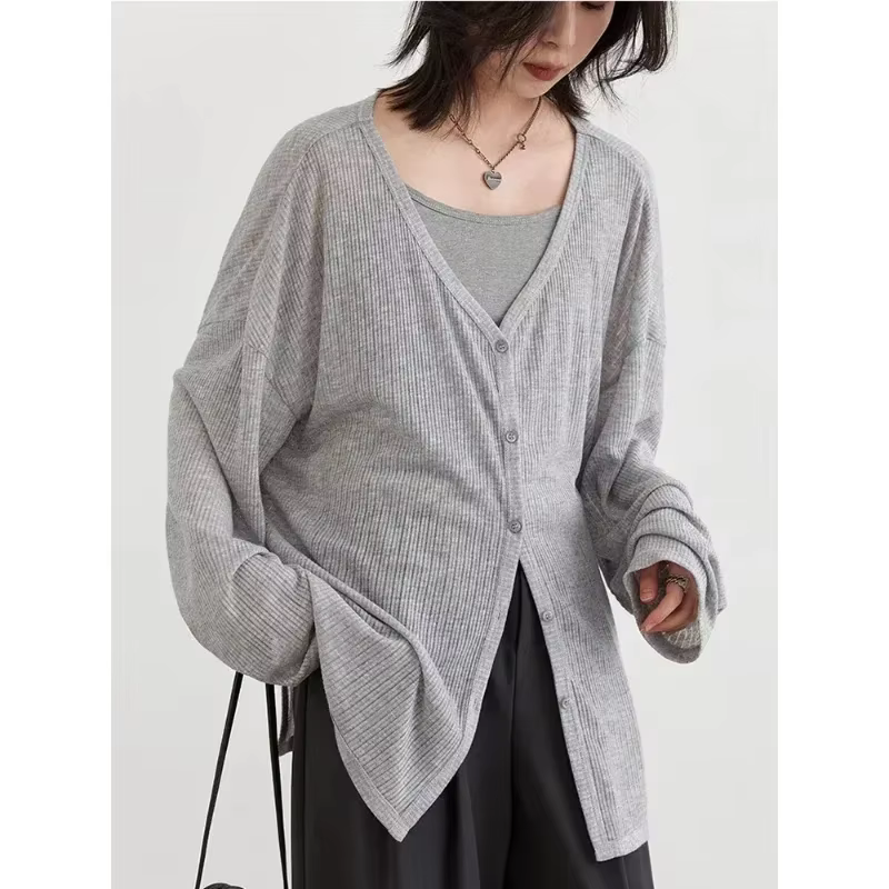 Cardigan femme nouveau col en v à manches longues femme chemise femme pulls Protection solaire femme