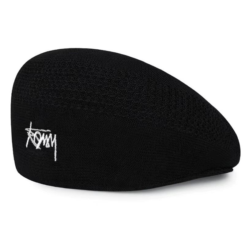 Nouveau Béret en Laine Tricoté Respirant en Maille Fine pour Hommes et Femmes, Style Luxe Quatre Sai