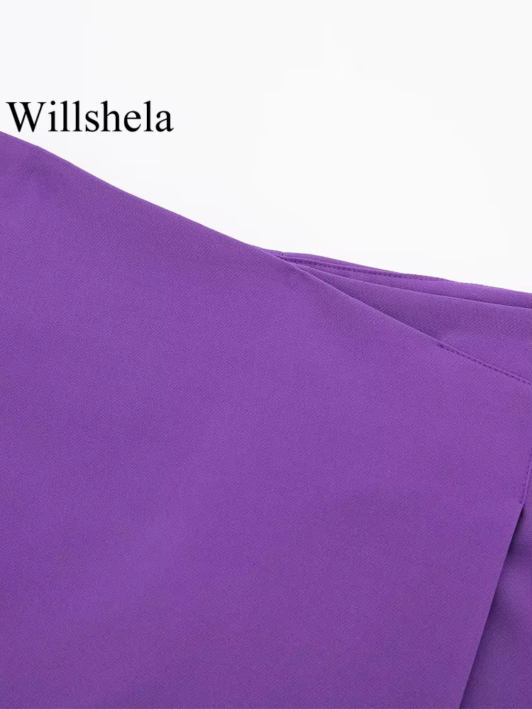 Willshela femmes mode solide asymétrique côté fermeture éclair jupes Shorts Vintage taille haute fem