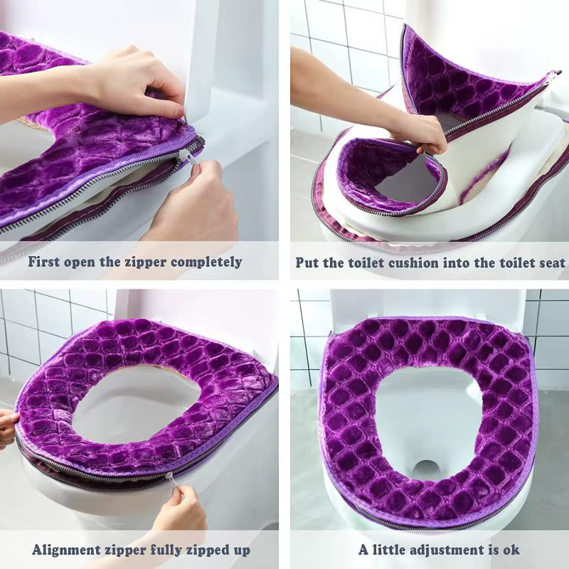 Nouveau hiver couverture de toilette en peluche couverture de siège modèles étanche modèle universel