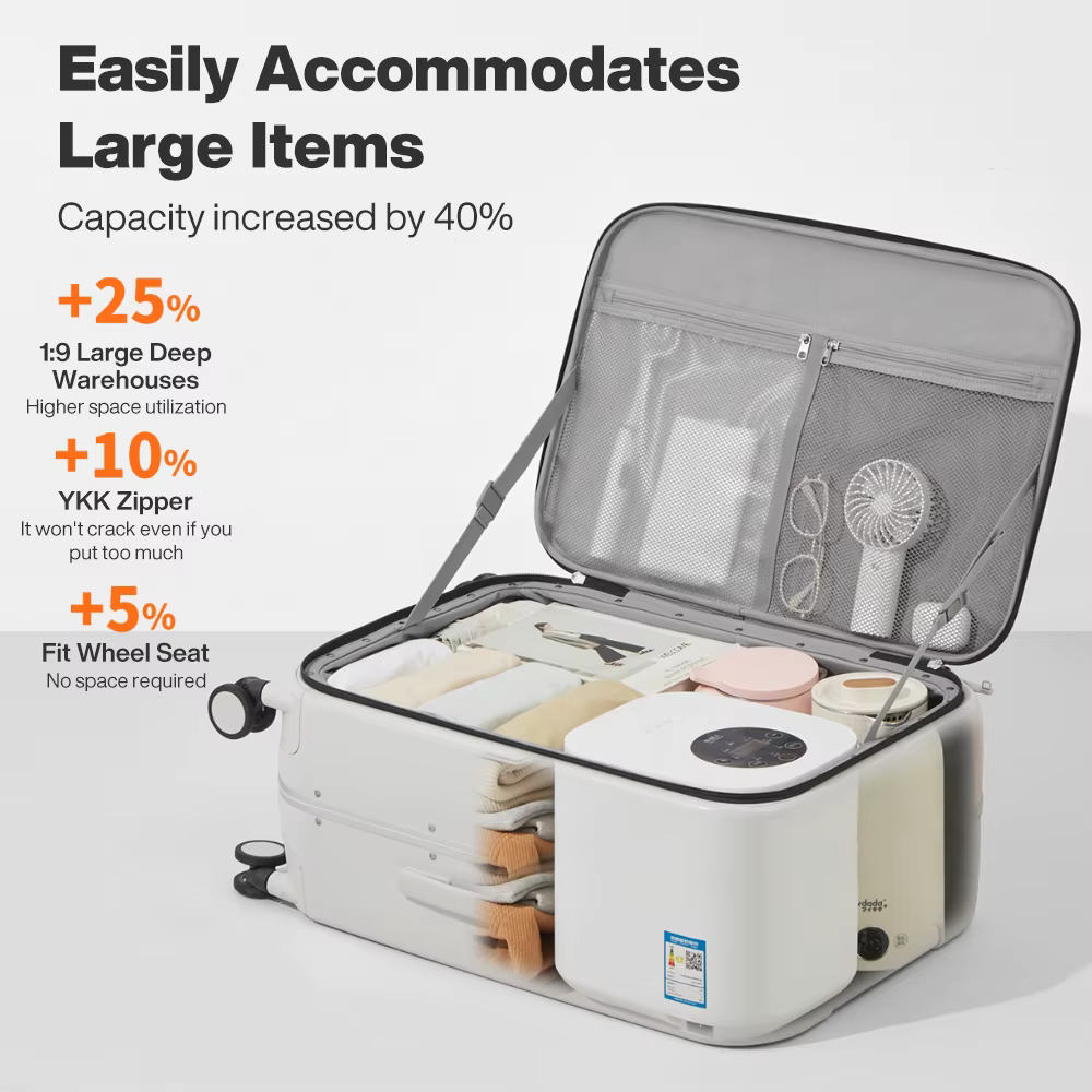 Mixi nouveau PC cadre en aluminium valise ouverture avant bagage de voyage roulant 20 pouces bagage