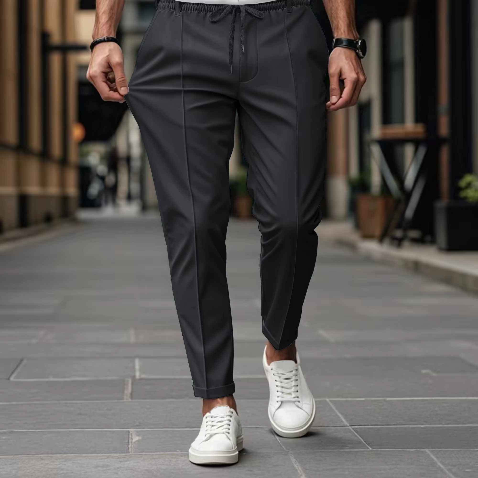 Pantalon à jambes droites de haute qualité pour hommes, couleur unie, le nouveau Style d'été est à l