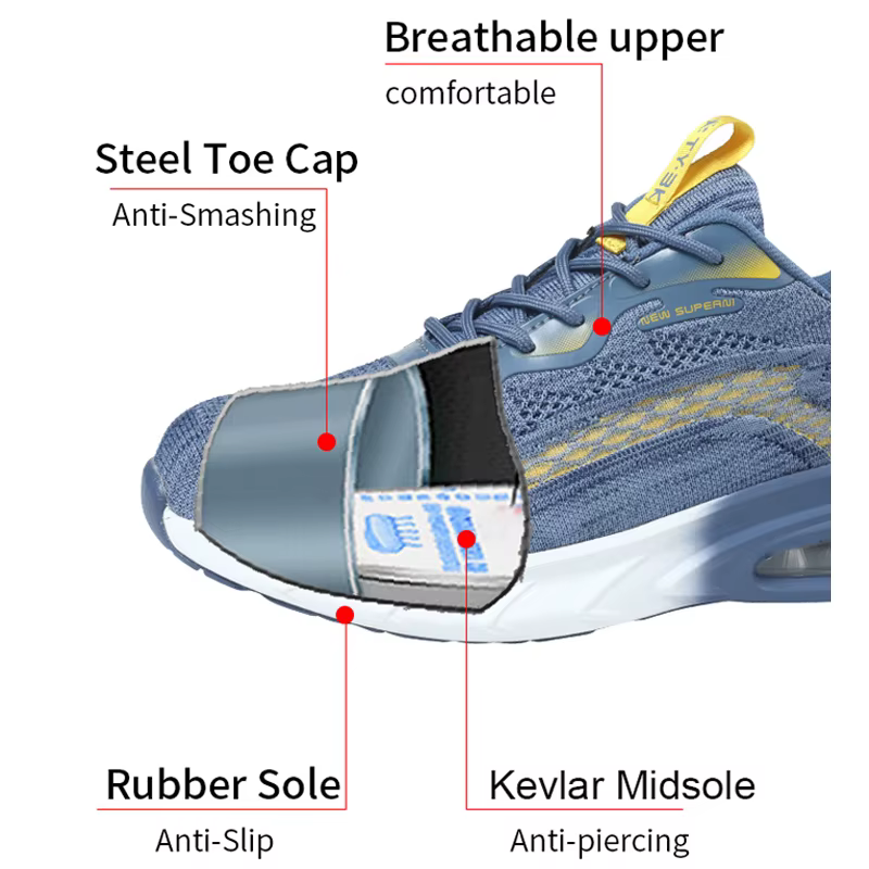 Chaussures de sécurité hommes femmes chaussures à coussin d'air baskets de travail embout en acier c