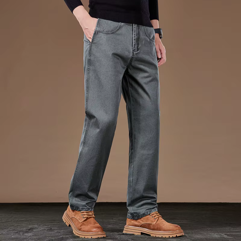 100% coton pantalons droits décontractés automne nouvelle mode ample confortable épaissi pantalons d