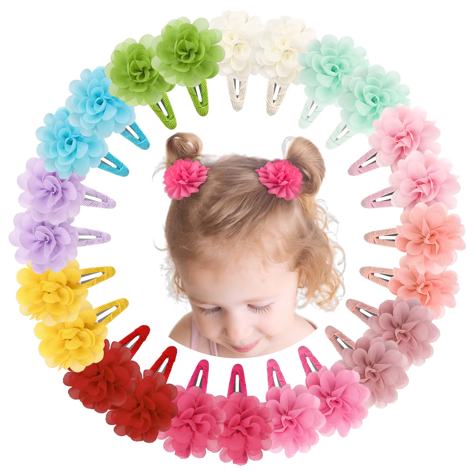 6 pinces à cheveux antidérapantes en forme de fleur en mousseline de soie, accessoires pour cheveux