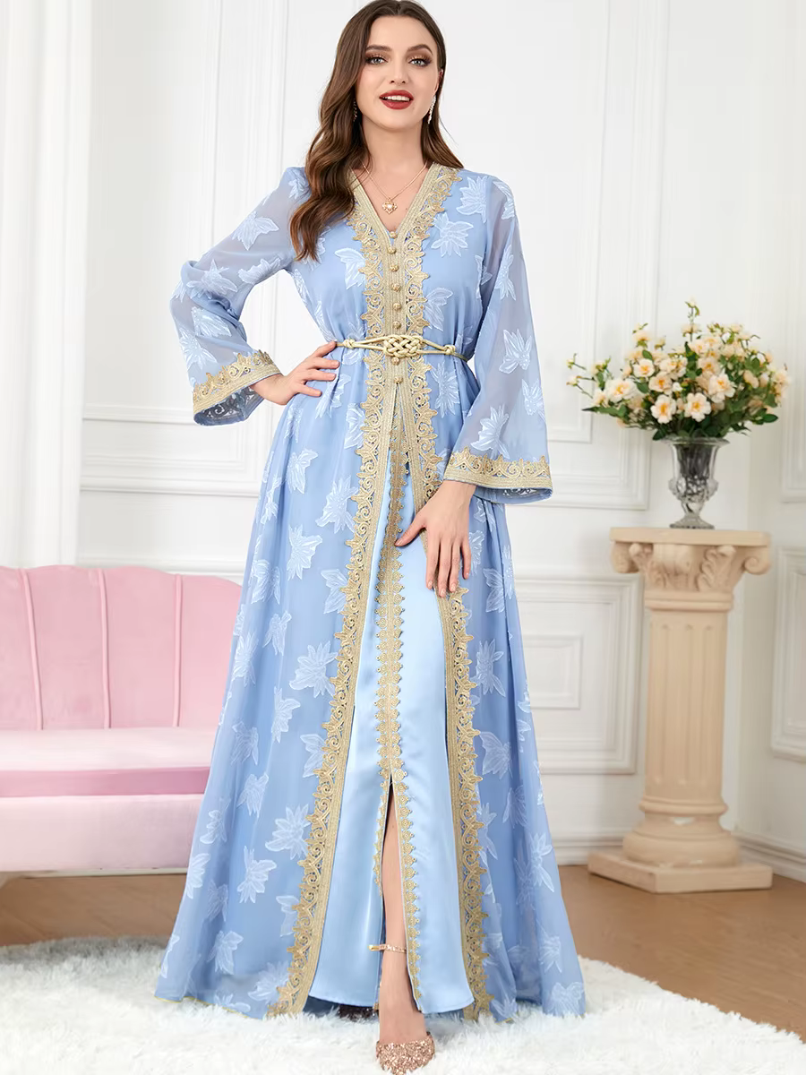Abaya Dubai-Robe musulmane de luxe pour femmes, Kaftan, Islam Kimono, Caftan Marocain Maxi, Robes de
