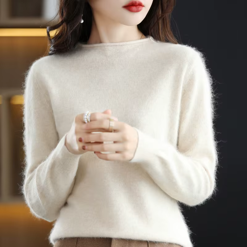 Pull décontracté à col rond pour femme, 2022 cachemire de vison, mode coréenne, automne et hiver, no