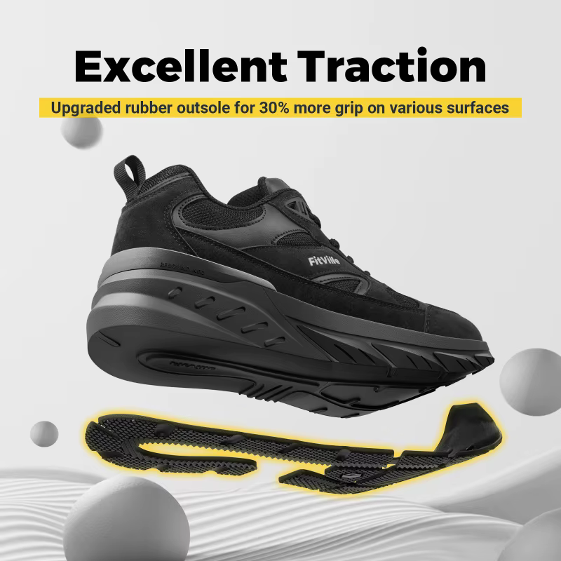 FitVille Chaussures de marche pour hommes à coupe extra large avec soutien de la voûte plantaire, ba
