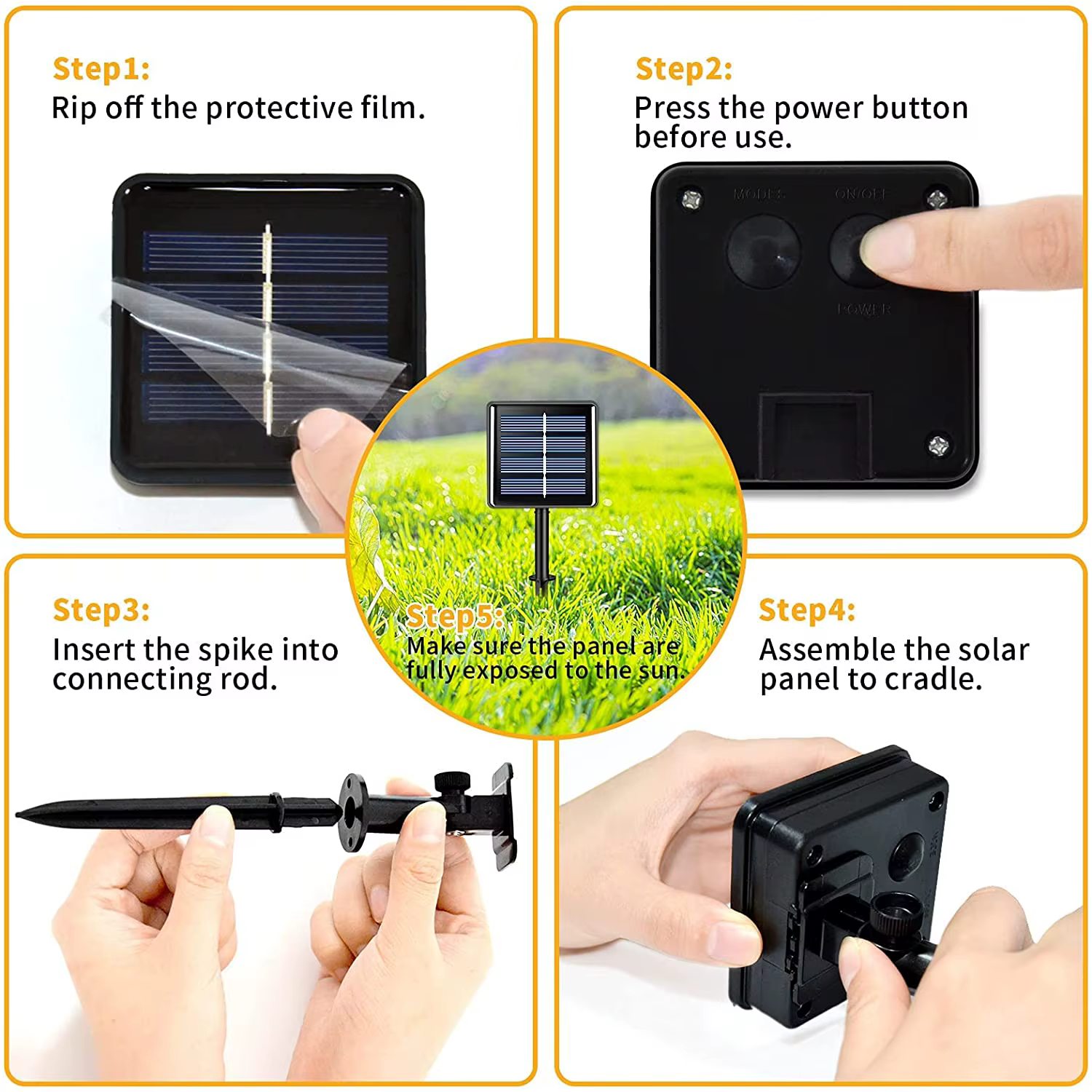 Guirlande lumineuse LED à énergie solaire, imperméable, pour l'extérieur, féerique, pour Patio, mari