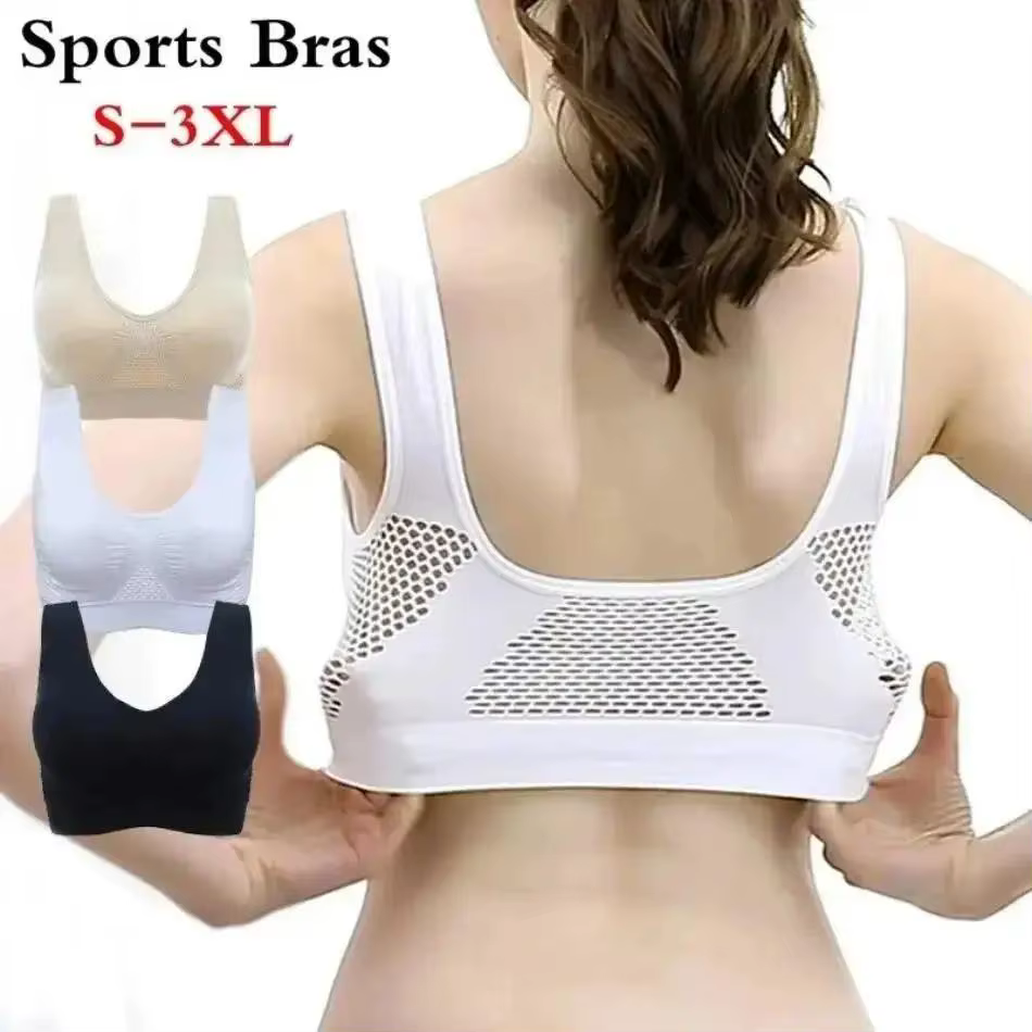 Soutien-gorge de sport respirant pour femmes, 1 pièce, absorbant la sueur, coussinet antichoc, haut 