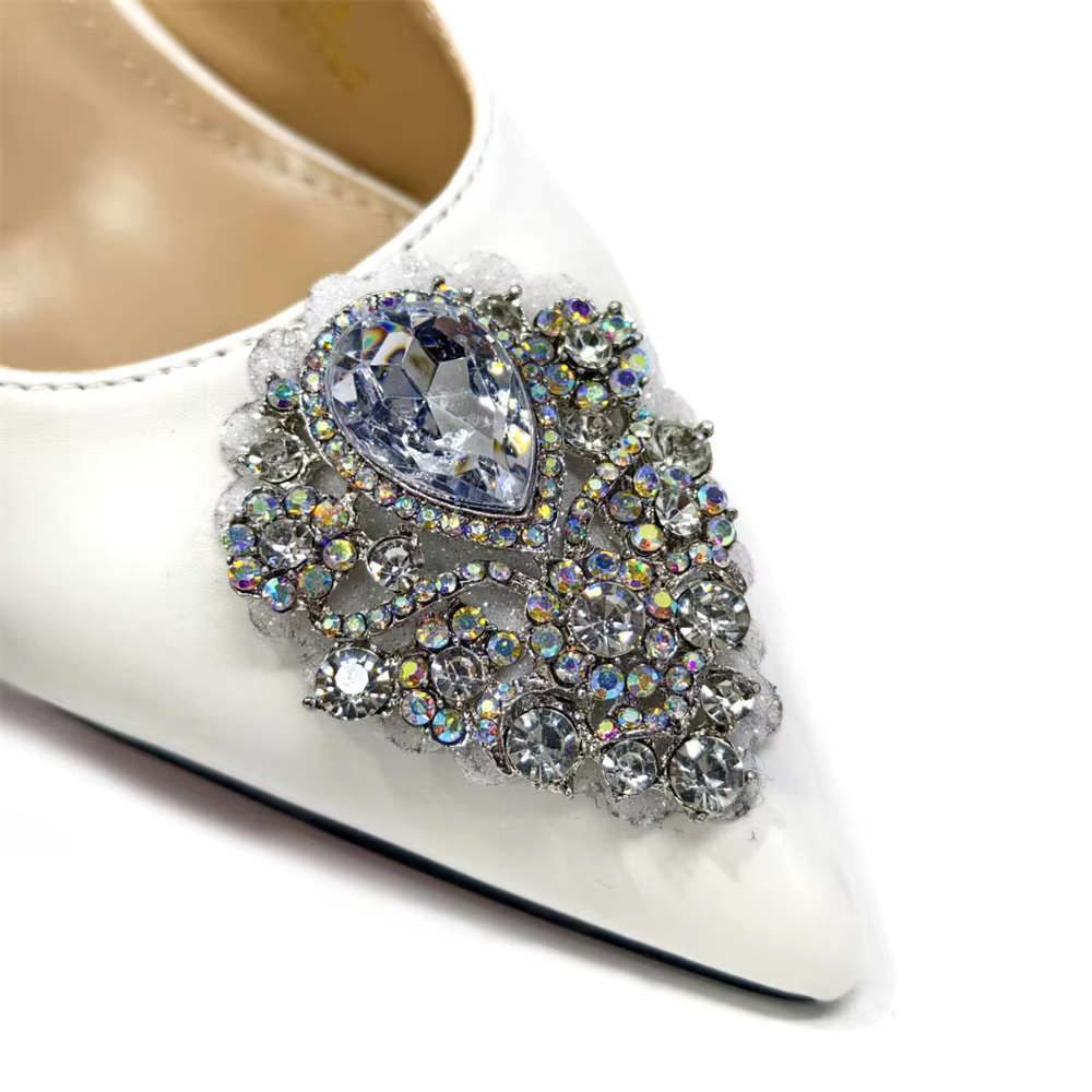 Venus Chan-Chaussures de Mariage à Talons Hauts pour Femme, Parka Jolie tue, Strass de Documents Bla
