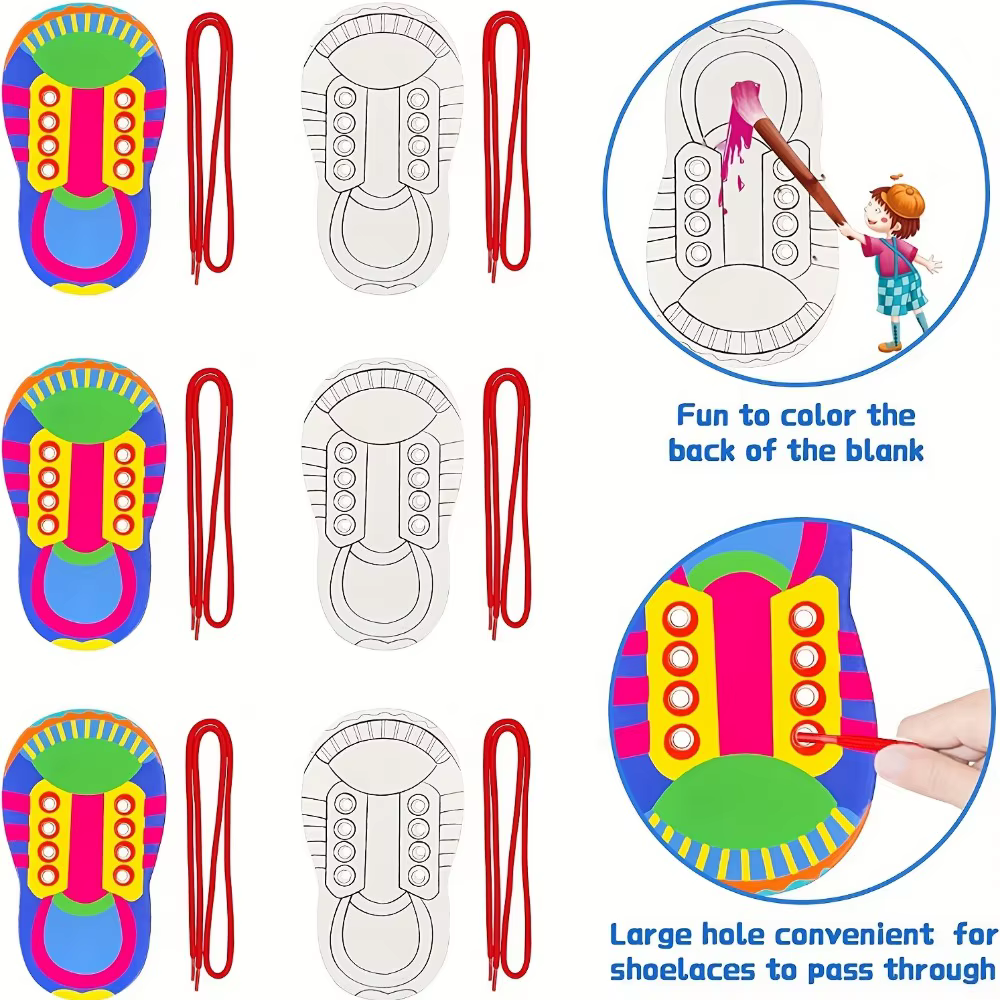 Lacets à enfiler, jouets d'enseignement, apprendre à nouer les lacets, jouet pour enfants en bas âge