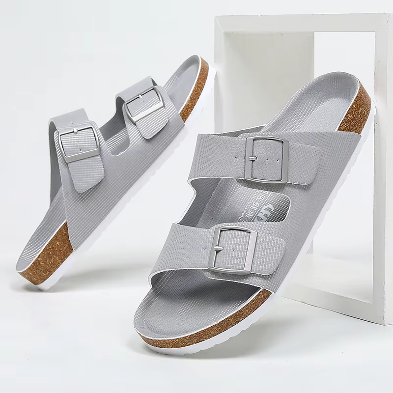 Pantoufles d'Été en Liège pour Homme et Femme, Sabots Décontractés, Sandales à Double Structure, Cui