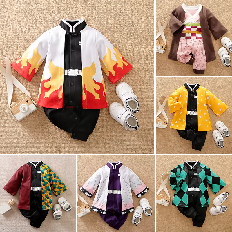 Body en coton à manches longues pour nouveau-né, Style Cape Anime, barboteuse mignonne pour enfants