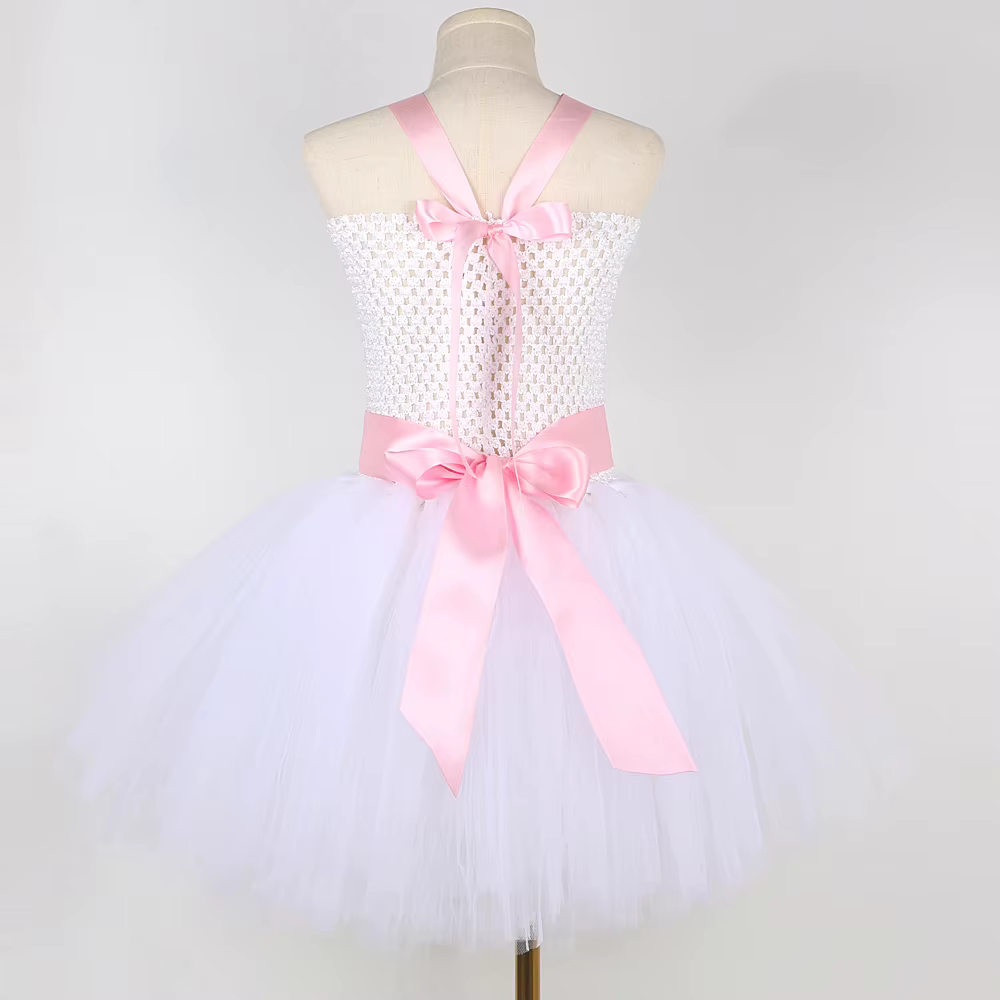 Costumes de lapin blanc pour bébés filles, robe fantaisie de vacances de pâques, tenue d'halloween p