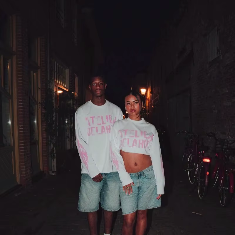 Y2K Harajuku rétro Niche à manches longues imprimé lettre flamme hauts nouvelle mode décontracté con