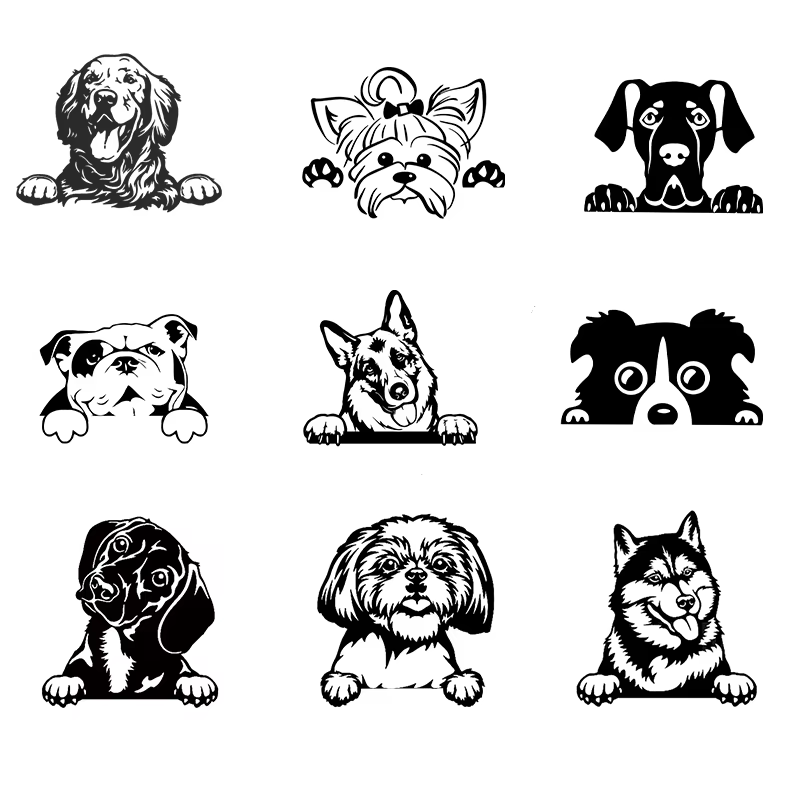 Voitures accessoire décalcomanies drôle chien avec nom voiture décalcomanie chiens animaux de compag