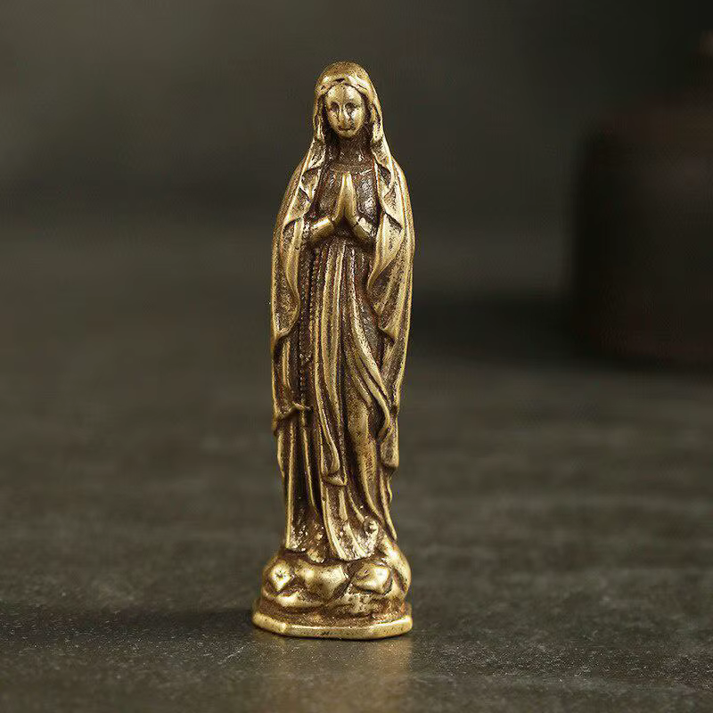 Figurines Vintage en cuivre pur, pendentifs de la vierge marie, en laiton, sainte mère, Religion, fo