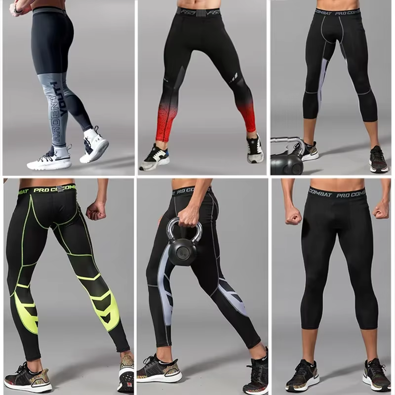 JjRash Guard-Leggings de compression en lyJean-pour hommes, pantalons de sport, collants de fitness,