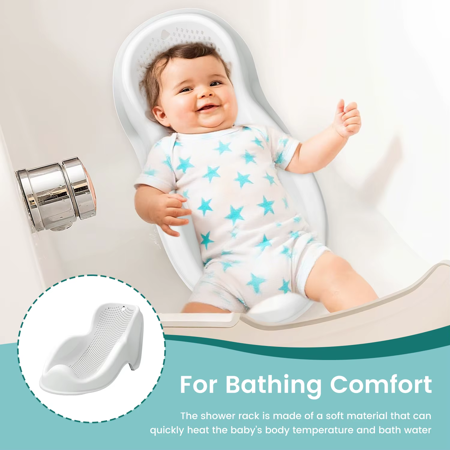 Support de bain doux pour bébés nouveau-nés - Siège de bain ergonomique, facile à nettoyer et confor