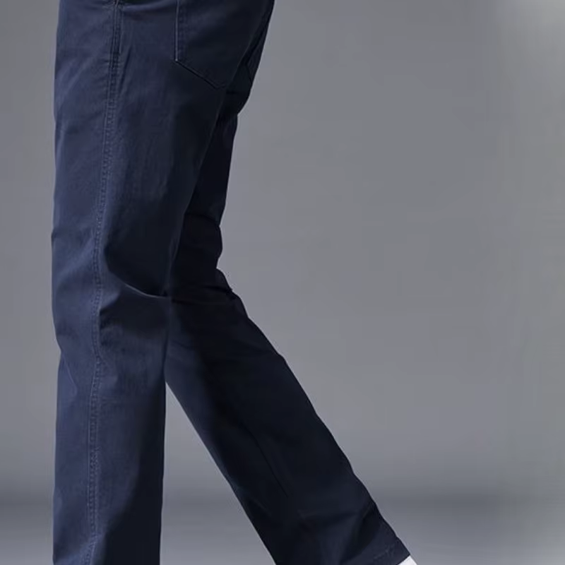 Pantalon en coton pour homme, coupe droite classique, élastique, couleur unie, décontracté, pour aff