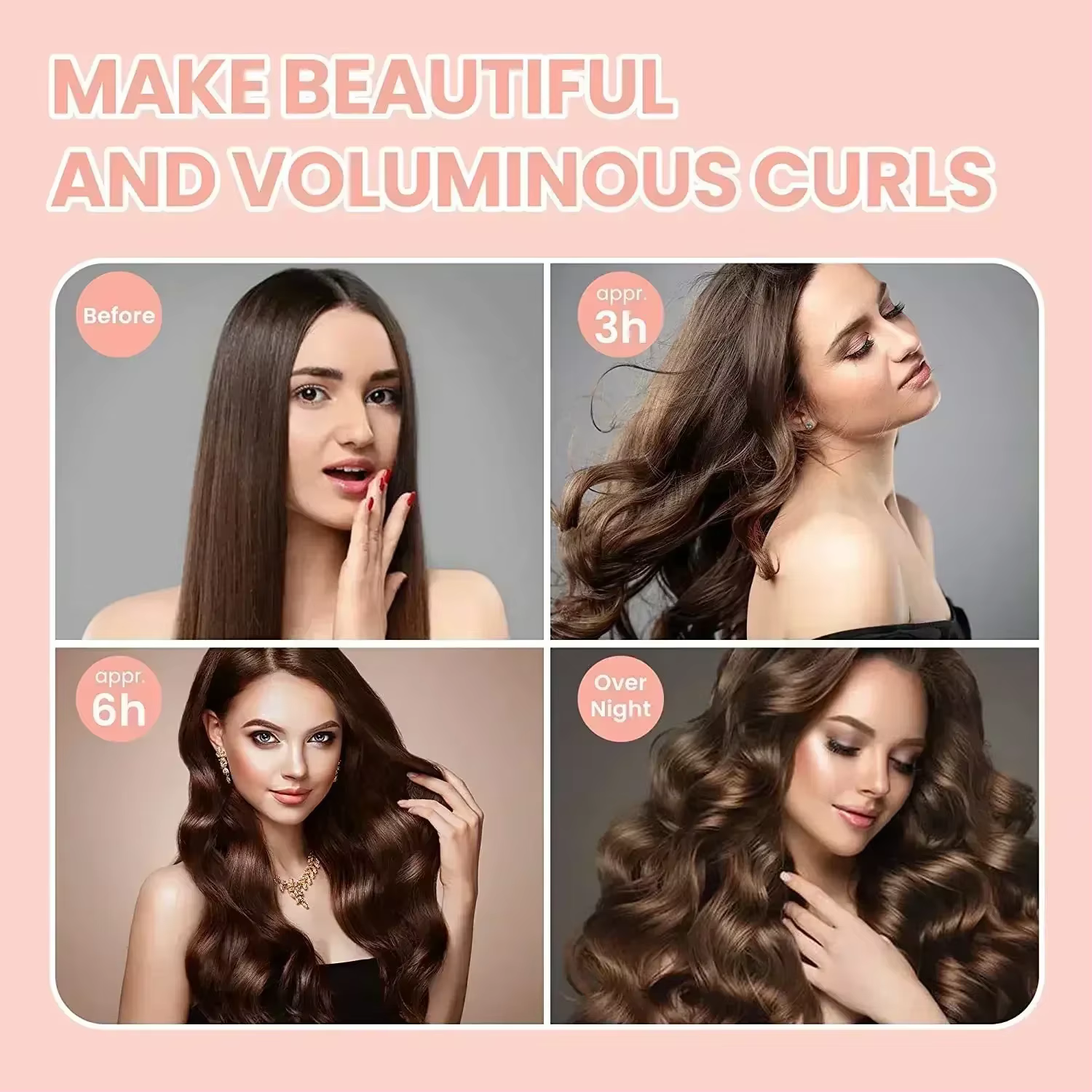 Bigoudi sans chaleur, tige à friser, bandeau sans chaleur, boucles paresseuses en Satin, bigoudis do
