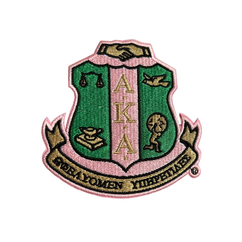 Patch d'écusson brodé pour veste, dernière petite taille, fer sur crête, sororité et fraternité, Del