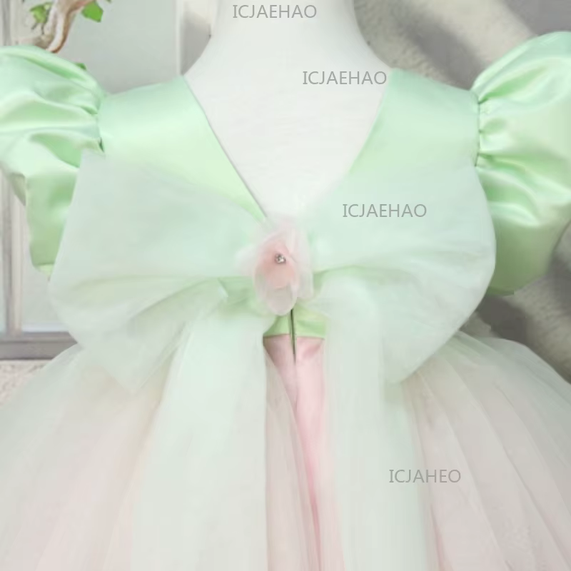 Robe de Princesse Lolita 2026 pour Enfants, Tenue de Cérémonie Formelle avec Appliques Florales 3D, 
