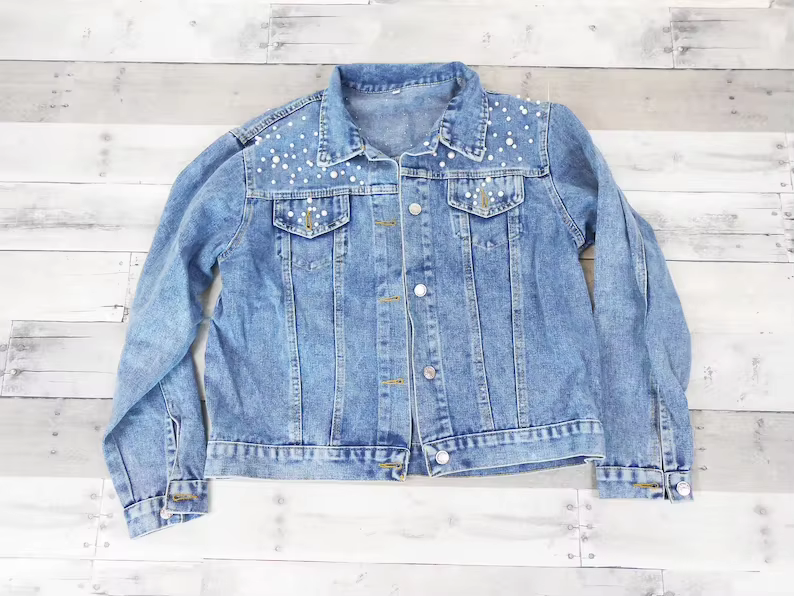 Veste en jean personnalisée avec Mme Pearl, veste en jean pour la mariée, cadeau pour les patients e