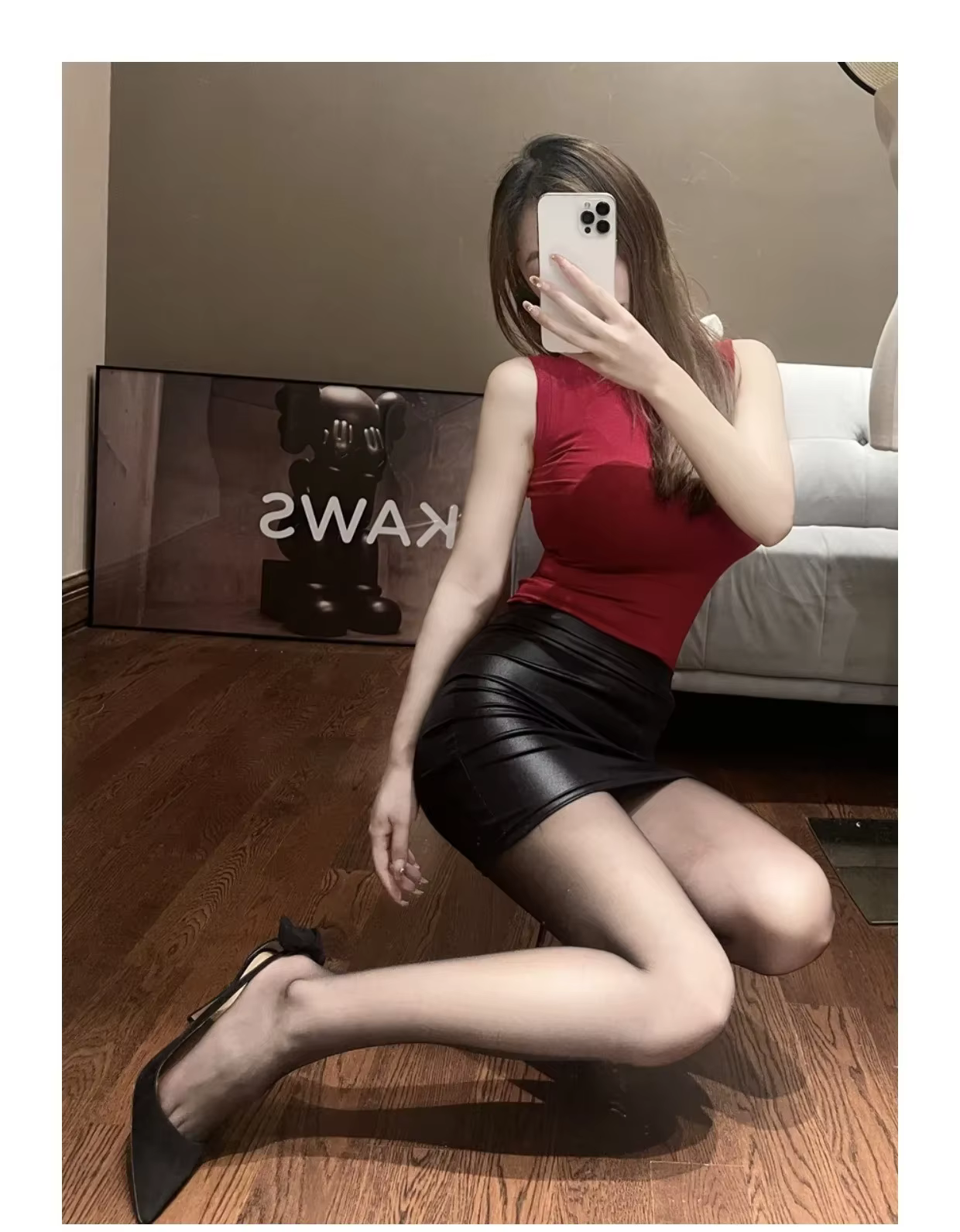 Cuir mat mince Mini Sexy mode PU chaud court taille haute jupe coréenne discothèque Streetwear vêtem