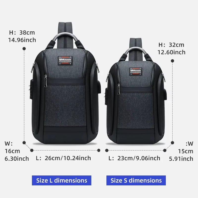 WIERSOON sacs à dos réglables hommes nouveau Anti-vol femmes sacs à bandoulière imperméables USB cha