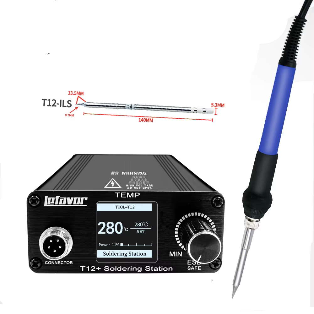 Pointes de fer à souder numériques T12 75W, station de expédide soudage, contrôle de la température 