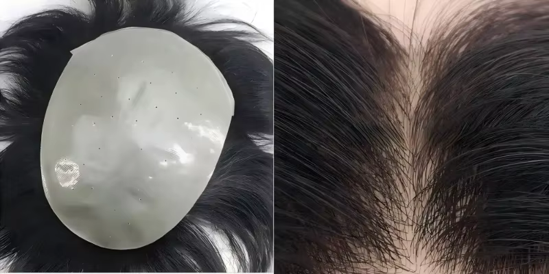 Tissu de peau PU super fin et doux pour cheveux, perruques de fermeture injectées, ruban invisible d