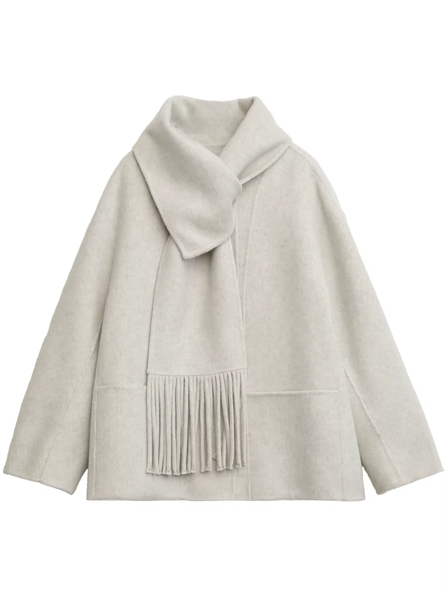 CHIC VEN femmes manteau en laine solide ample simple boutonnage pardessus Double face bureau dames m