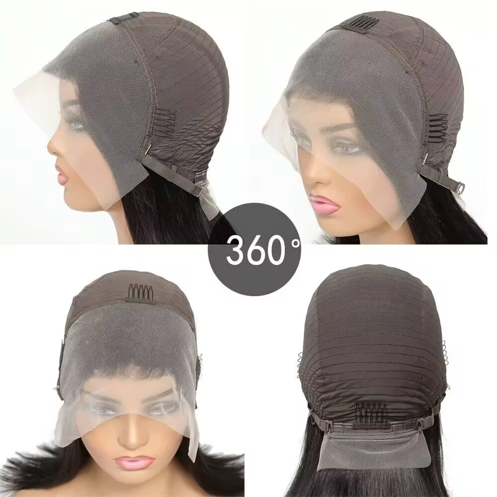 Perruque Lace Front Wig naturelle transparente, cheveux humains, coupe Pixie, ondulée naturelle, cou
