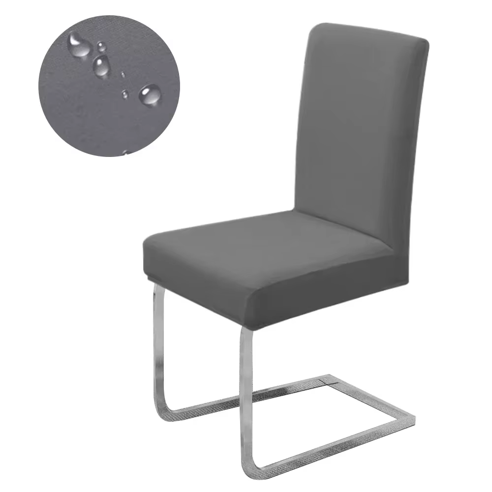 Housse de chaise élastique et imperméable, en Spandex uni, pour salle à manger, protection de chaise