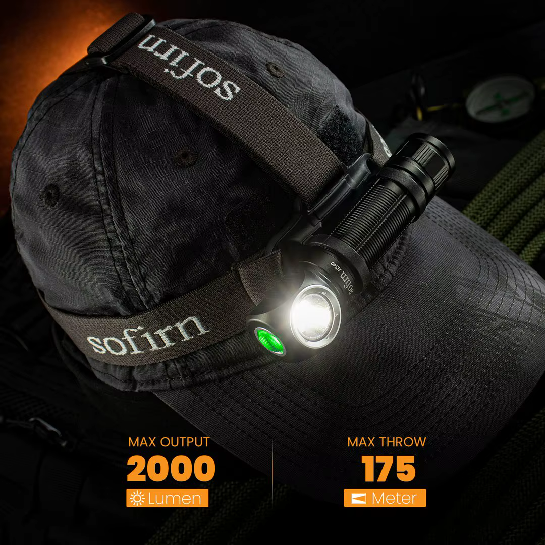 Sofirn – lampe frontale HS40 Rechargeable par USB C, torche LED 18650 très brillante, avec 2 Modes e