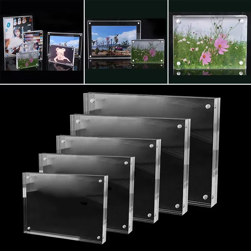 Cadre Photo Transparent Acrylique Cadeau de Noël, Cadre Photo Créatif, Décor de Pont de Chambre, 55x