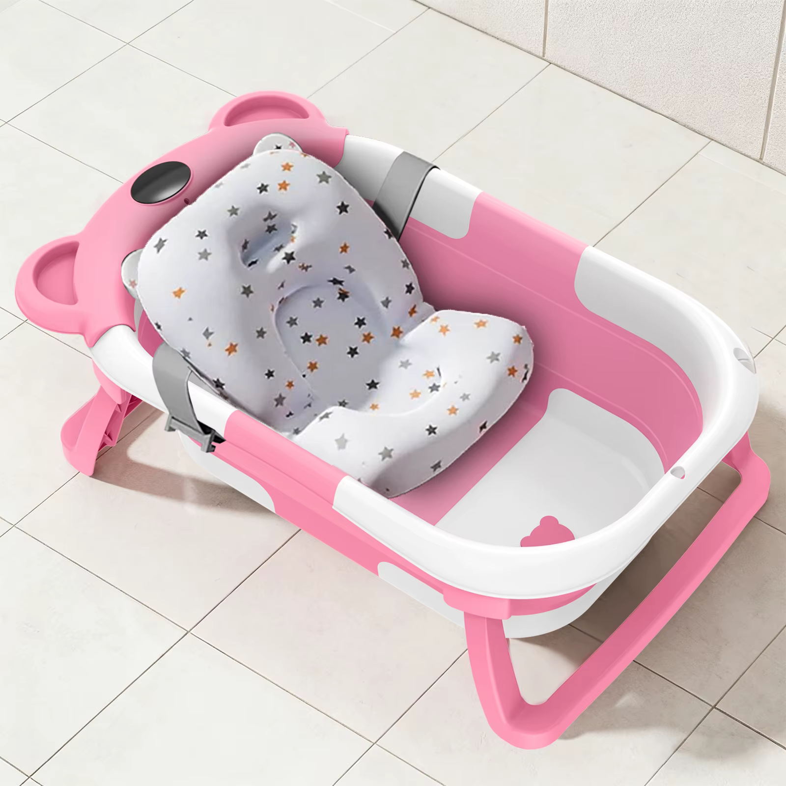Baignoire pliable pour bébé, utilisable en position assise et allongée, design étendu et élargi, ant
