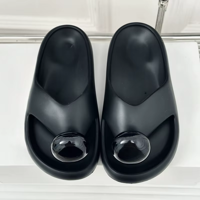 Tongs en cuir à bout rond pour femmes, pantoufles de qualité supérieure, sandales concises solides, 