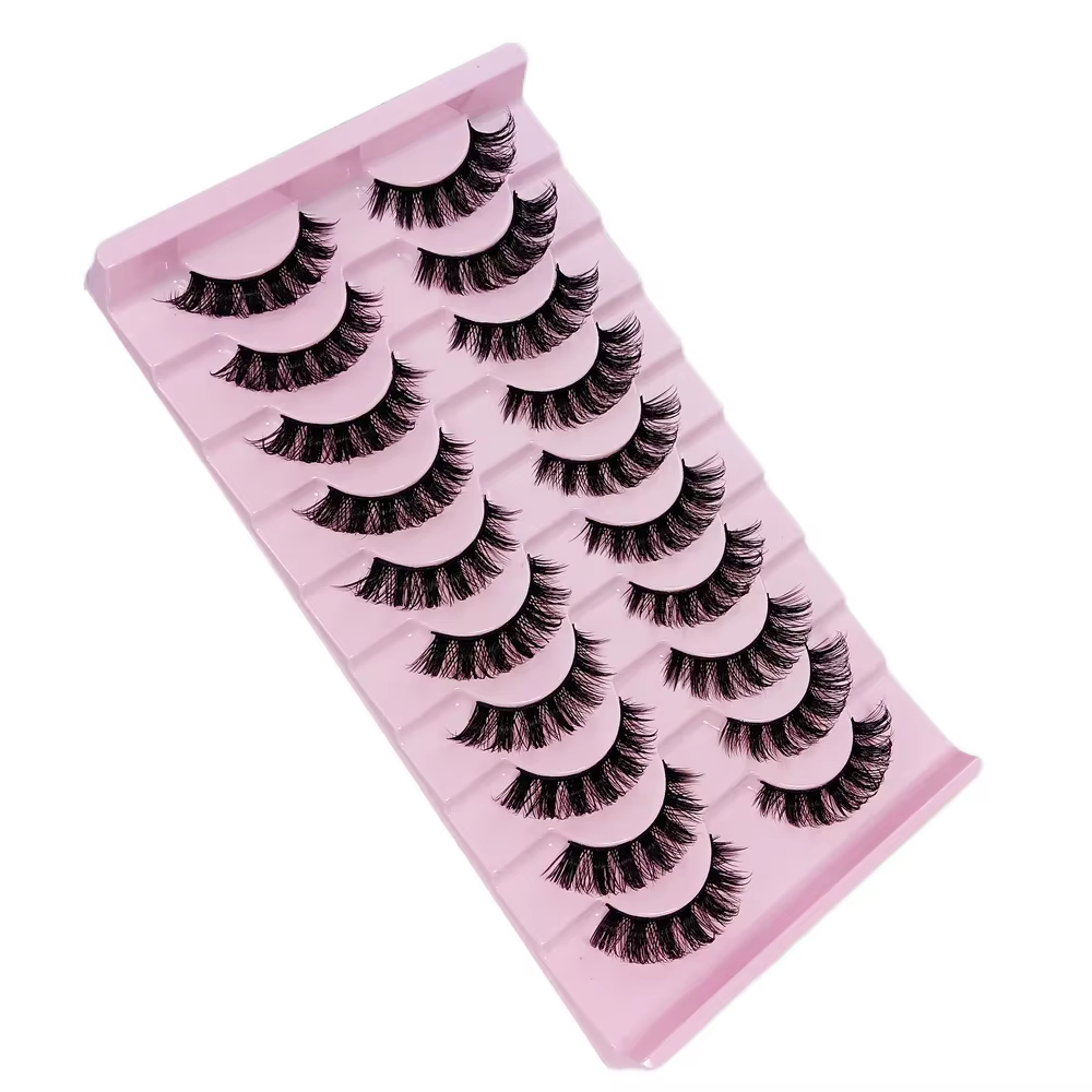 10 paires DD Curl russe bande cils moelleux Volume Faux cils DD Curl dramatique désordre Faux vison 