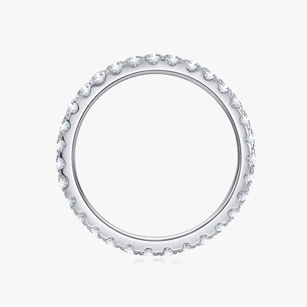 KNOBSPIN-Bague Moissanite en Argent Sterling 925 et Or Blanc Massif 18k, Alliance d'Éternité, Fiança