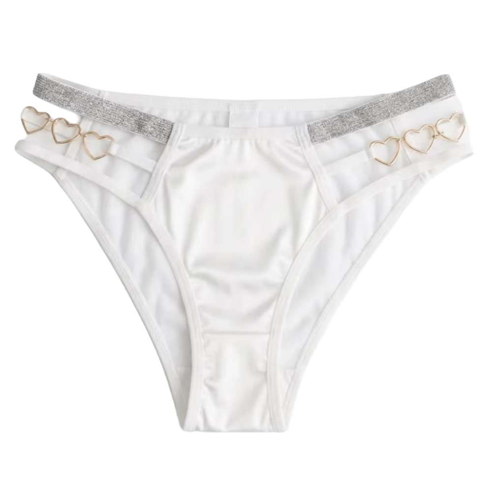 Culottes taille basse pour femmes, lingerie transparente en maille avec bretelles scintillantes, san