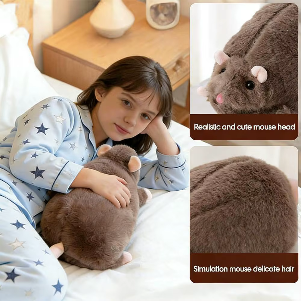 Peluche Souris Mignonne 40/90cm, Poupée Rat sur Branche Florale Géante, Figurine Animale Douce de De