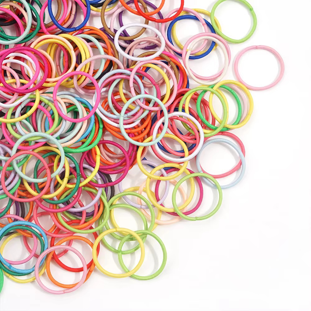 200 pièces enfants élastique élastique filles bandes de cheveux enfants couleur bonbon élastique pou