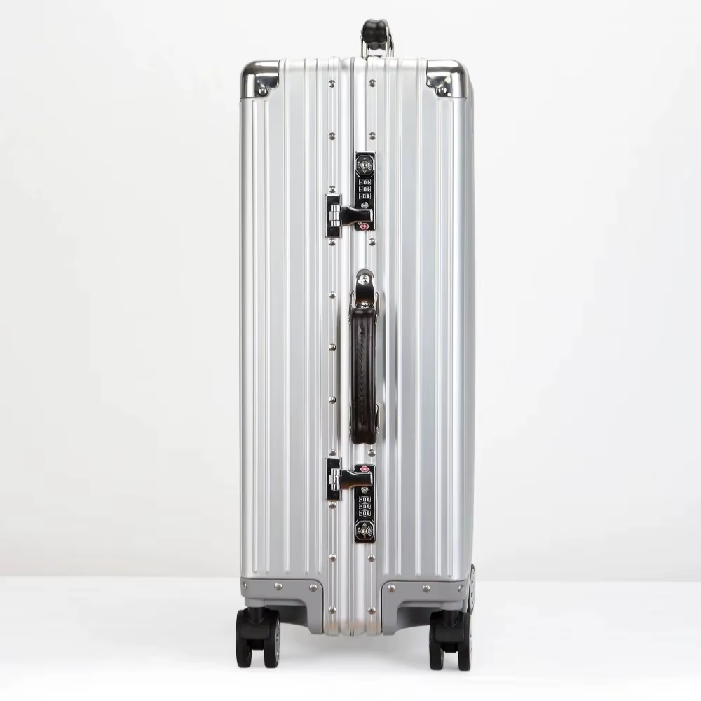 Valise rétro en alliage d'aluminium et de magnésium, bagage roulant de haute qualité, boîtier de cha