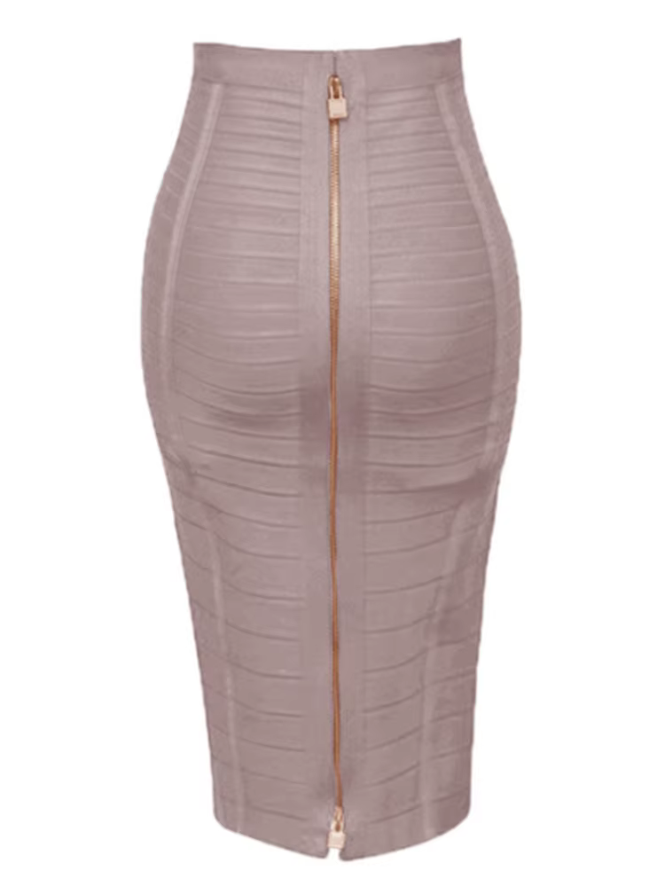16 couleurs Sexy solide fermeture éclair Orange bleu noir rouge jupe de pansement femmes élastique m